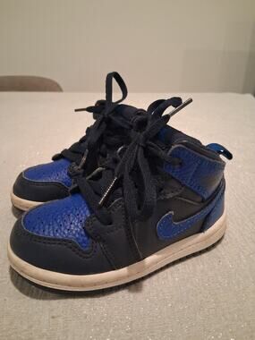 Nike Air Jordan 1 Mid TD Obsidian Royal 640735-412 Size 6C Toddler NO INSOLES
